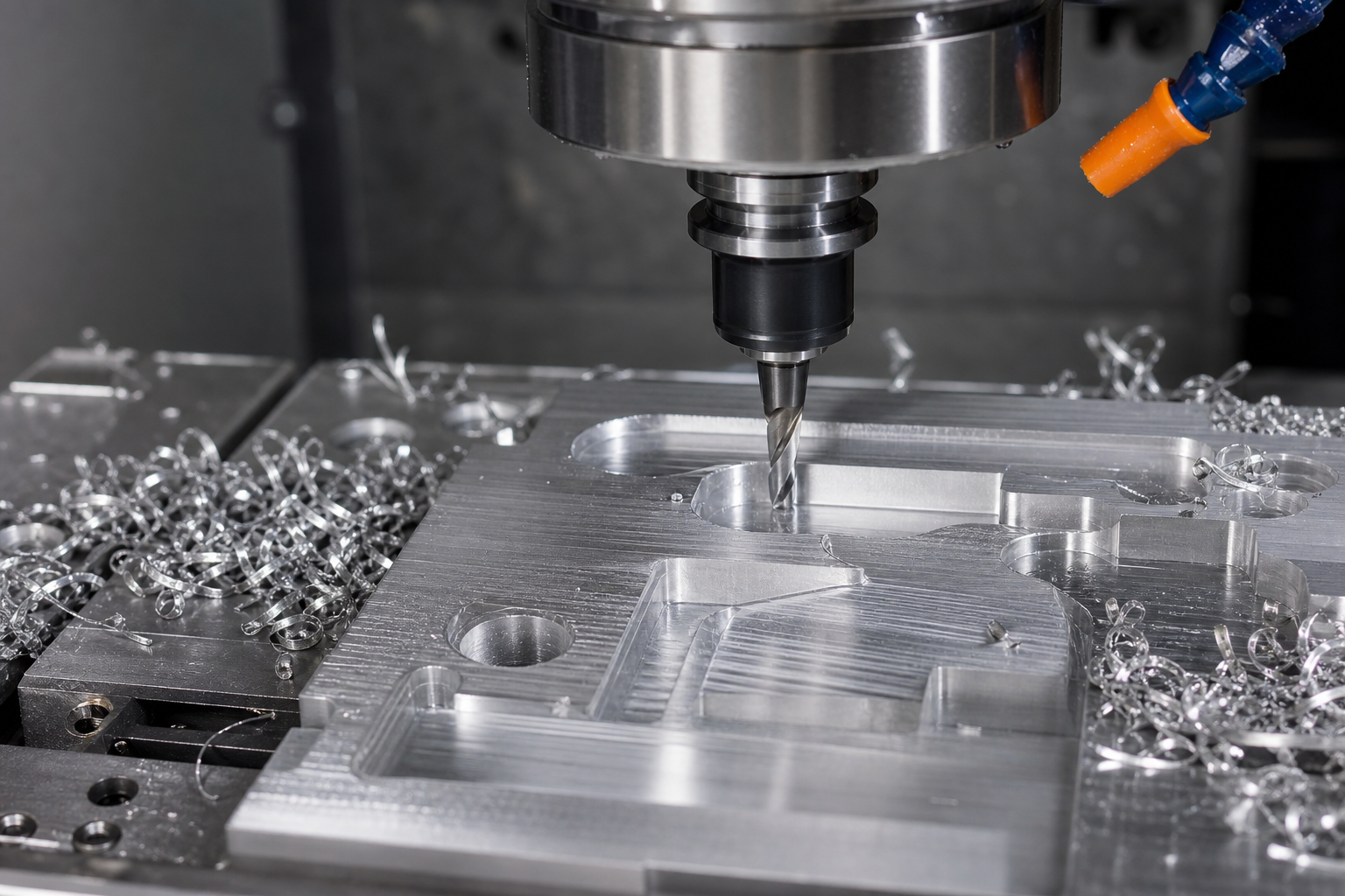 Usinage CNC d'un panneau en aluminium brossé