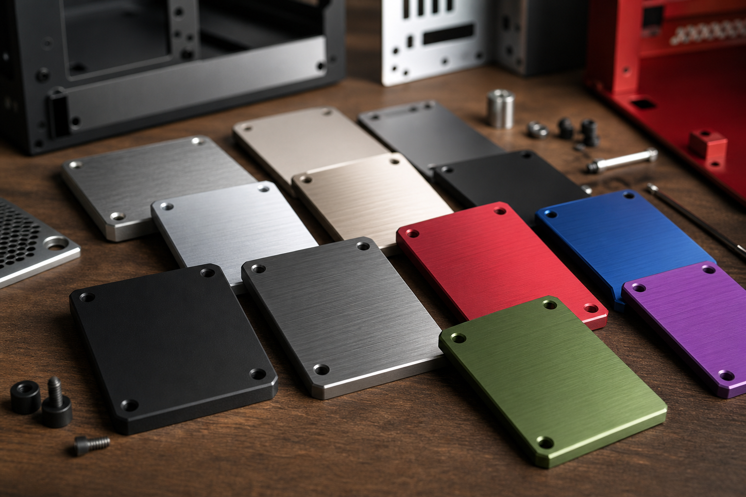 Échantillons de finitions en aluminium anodisé